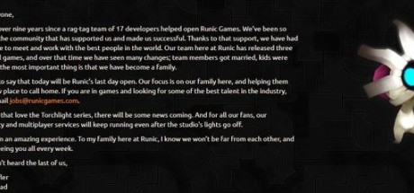 完美世界关闭《火炬之光》系列工作室